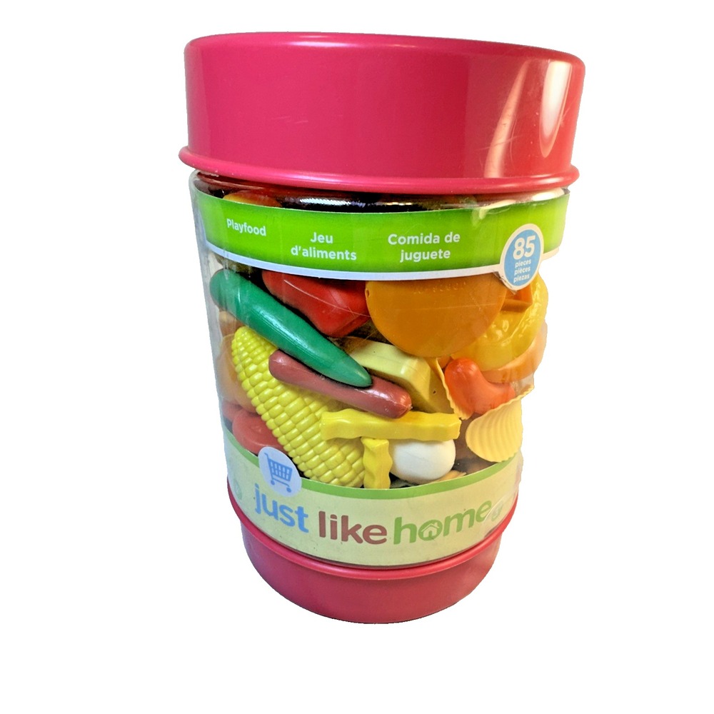 New. Just Like Home Play Bucket of  Food 85 pieces Play Kit Toys R Us 2013